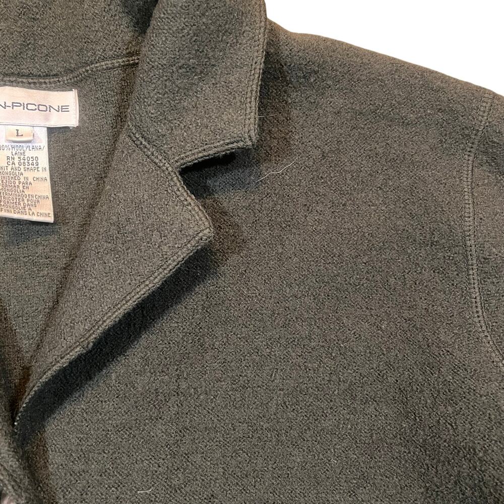 VTG Evan Picone Women’s Large 100% Wool Blazer Jacket Brown Button Forest Green